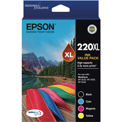 Epson 220 High Capacity DURABrite Ultra 4 ink Value Pack