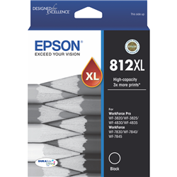 Epson 812XL - High Capacity DURABrite Ultra - Black Ink Cartridge