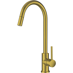 Hafele Mixer Tap Gold Brushed Stainless Steel Pullout Sprayer