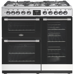 Belling 90cm Dual Fuel Upright Cooker Stainless Steel