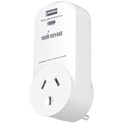 Bon Voyage Travel Adaptor AU to USA (2 USB Ports)