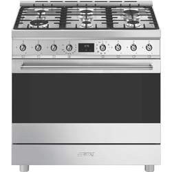 Smeg Classic 90cm Dual Fuel Freestanding Cooker Stainless Steel