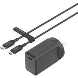 Mophie Essential 30W USB-C Wall Charger & C-C Cable Bundle Black