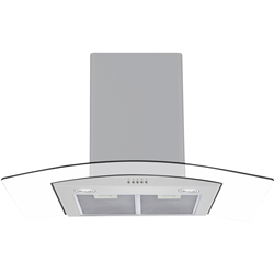 Solt 90cm Curved Glass Canopy Rangehood Stainless Steel