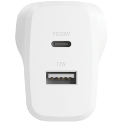 Cygnett Powerplus 32W PD Dual Port Wall Charger - White