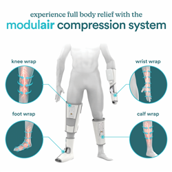 Homedics Modular Knee Compression Wrap + Controller Light Grey