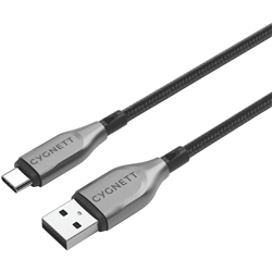 Cygnett Armoured USB-C To USB-A Cable Black 50cm