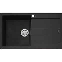Oliveri Santorini Single Left Hand Bowl with Drainer Black Sink