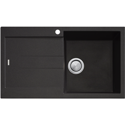 Oliveri Santorini Single Right Hand Bowl with Drainer Black Sink