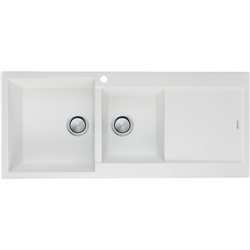 Oliveri Santorini 1 & 3/4 Left Hand Bowl with Drainer White Sink