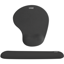 Crest Ergonomic Keyboard & Mouse Pad (Black)