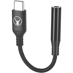 Bonelk USB-C to 3.5mm Long-Life Adapter (Black)